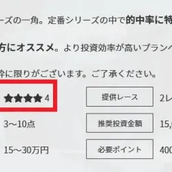 プランごとに的中期待値が設定されている