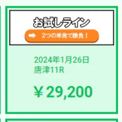 1月26日に1レースのみ的中
