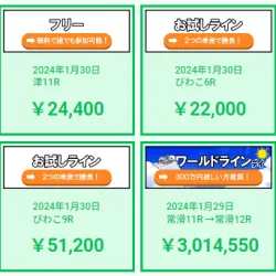 1月30日の2レ－ス的中