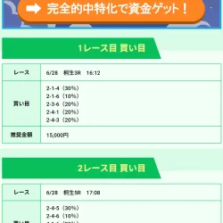 6月28日「ネクストライン」の買い目