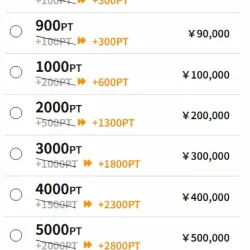 一度の課金額が多いほど貰えるボーナスポイントも増える